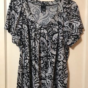 Black and white blouse